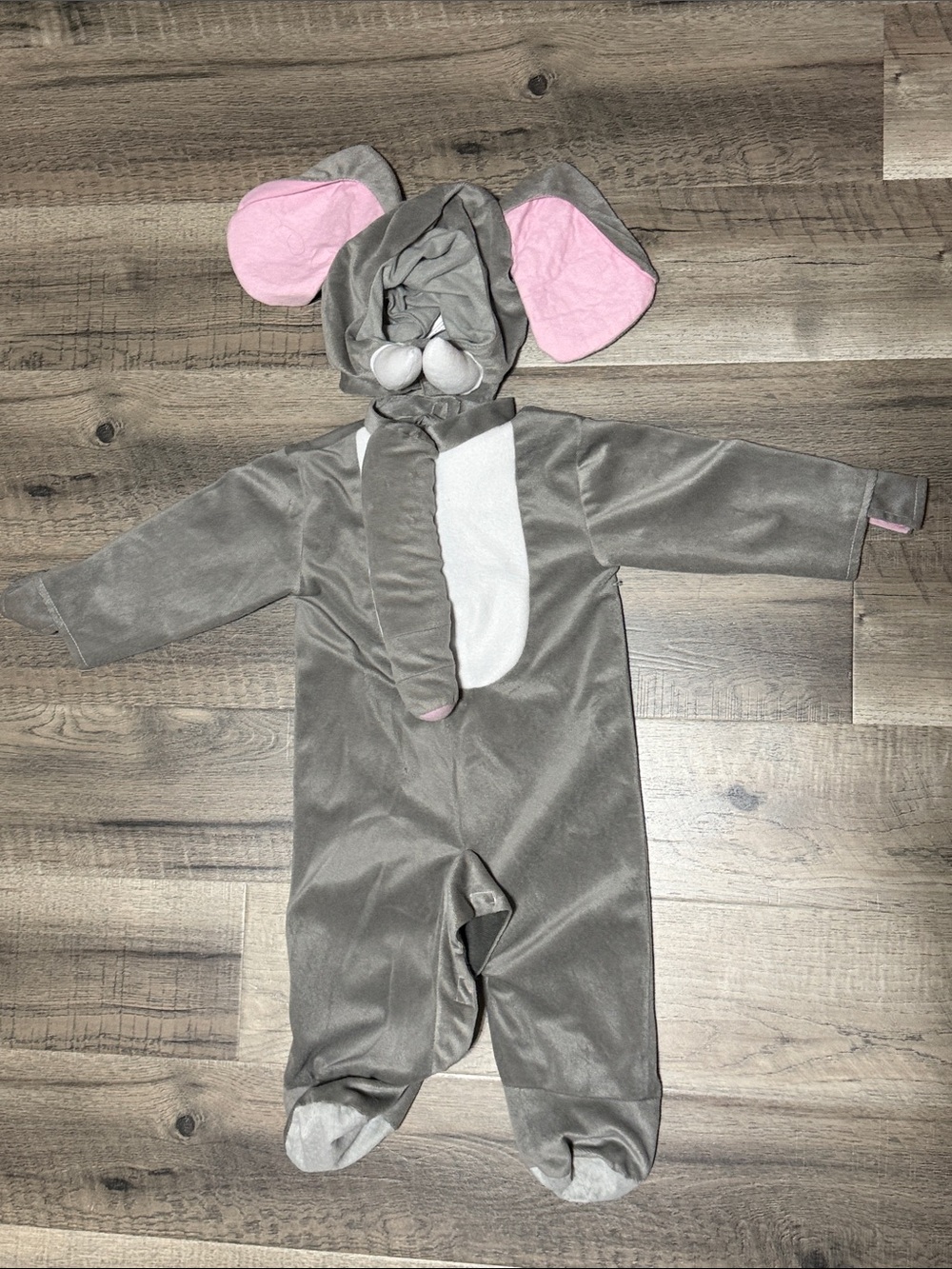 Kids Toddlers Elephant Halloween Costume - Gray with Pink Ears - 12-18 months